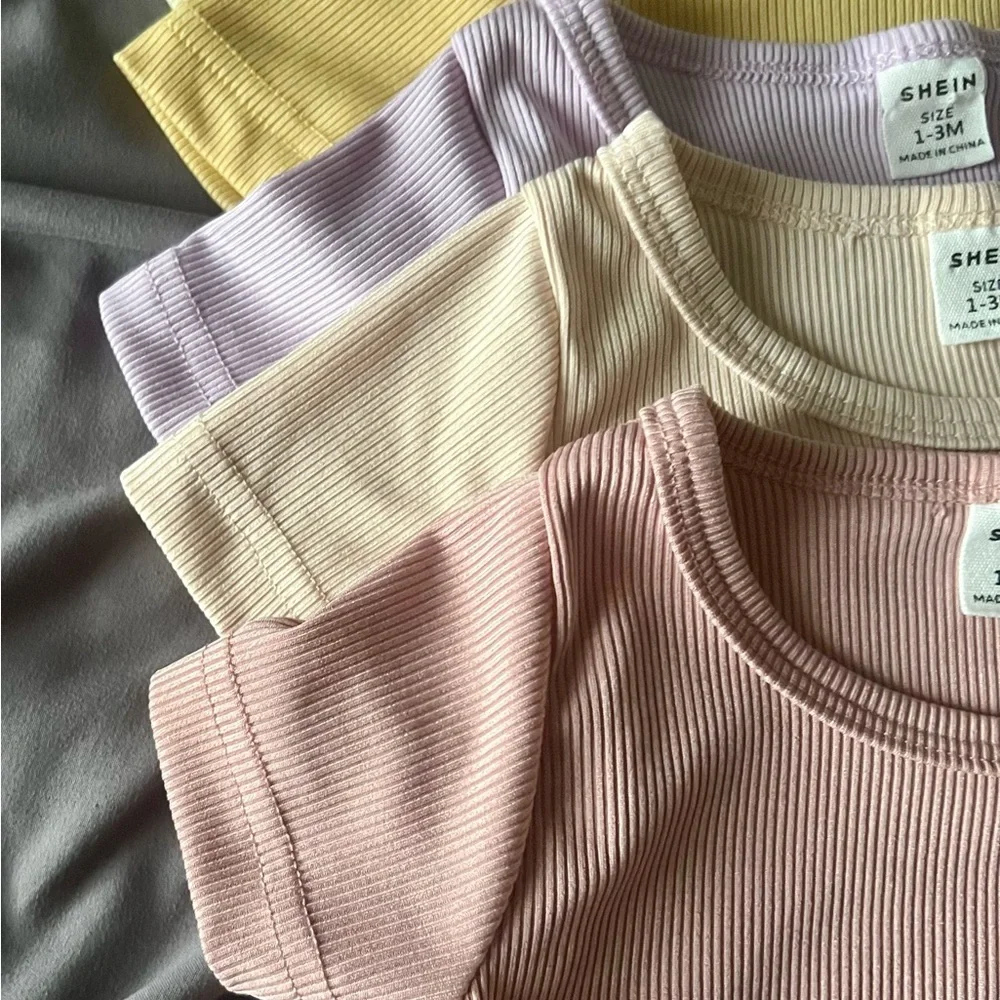 Shein Baby Ribbed T-Shirts Set - Picture 2 of 5